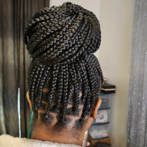 Hair bunmine braids